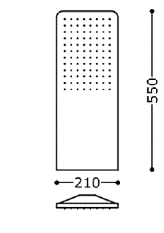Ducha Principal Tres Pared 21x55 cm Esquinas Redondas Mate Blanco 29990307BM