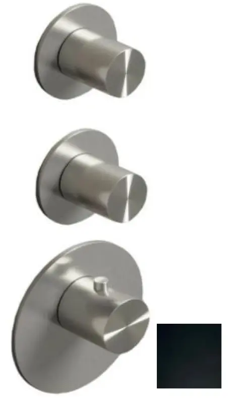 Mezclador termostático SB 316 AESTHETICS Round empotrado con 2 salidas / 2 válvulas de cierre negro mate 1208954947
