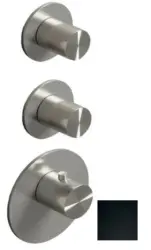 Mezclador termostático SB AESTHETICS Round empotrado de 3 salidas con desviador y válvula de cierre negro mate 1208954954