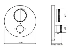 Mezclador termostático SB Push Round empotrado con desviador de pulsador y regulador de caudal blanco mate 1208955067