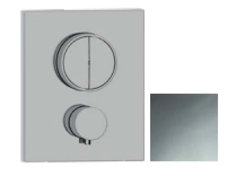 Mezclador termostático SB Push Square empotrado con desviador de pulsador y regulador de caudal cromado 1208955122