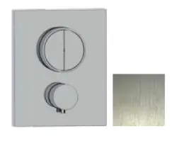 Mezclador termostático SB Push Square empotrado con desviador de pulsador y regulador de caudal acero inoxidable 1208955123