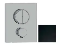 Mezclador termostático SB Push Square empotrado con desviador de pulsador y regulador de caudal negro mate 1208955126