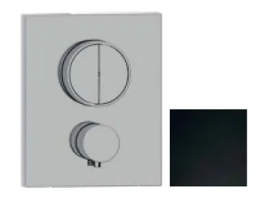 SB Push Square concealed thermostatic mixer with push button diverter and flow regulator matt black 1208955126