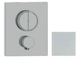 Mezclador termostático SB Push Square empotrado con desviador de pulsador y regulador de caudal blanco mate 1208955127