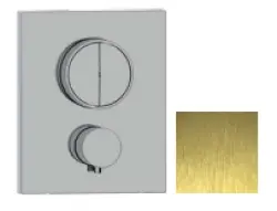 Mezclador termostático SB Push Square empotrado con desviador de pulsador y regulador de caudal PVD dorado 1208955129