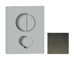 Mezclador termostático SB Push Square empotrado con desviador de pulsador y regulador de caudal PVD gris plomo 1208955131