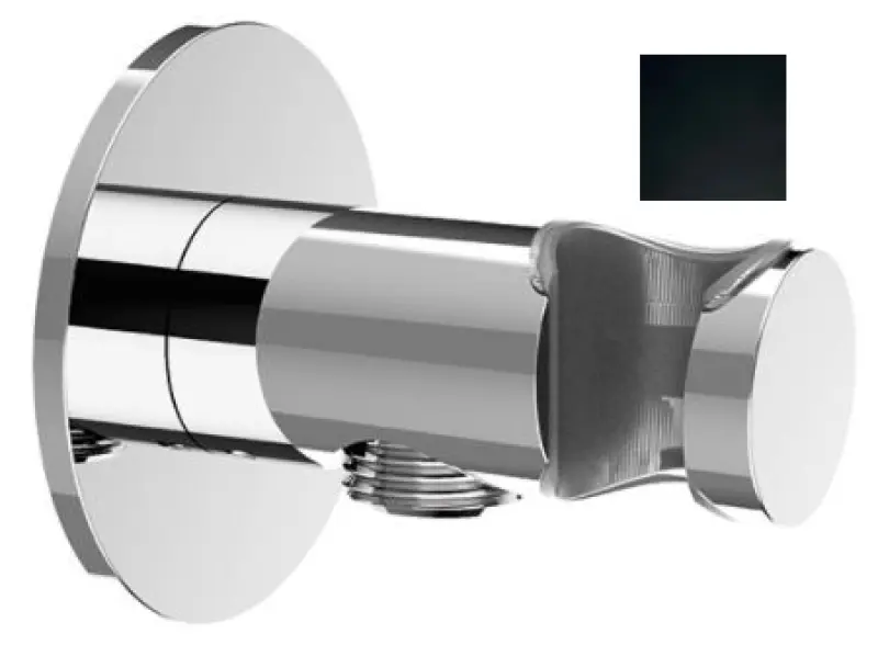 Soporte SB Rubinetterie Universale para teleducha con toma de agua negro mate 1208955198