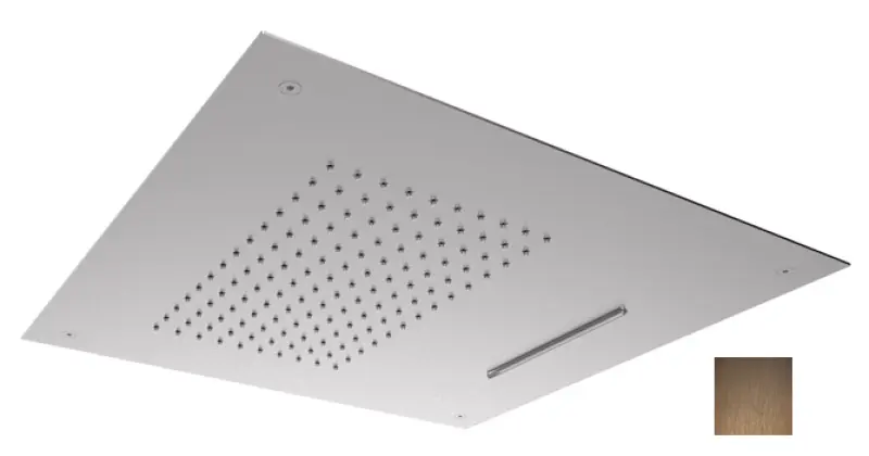 Ducha efecto lluvia SB Square 316 empotrada con cascada 50x50cm rociador de techo PVD cobre 1208955318