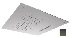 Ducha efecto lluvia SB Square 316 empotrada con cascada 50x50cm rociador de techo PVD gris plomo 1208955320