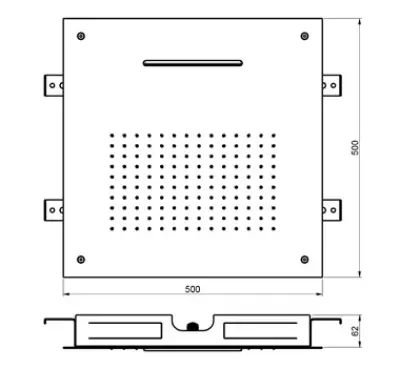 SB Square 316 Built-in Rain Shower with Waterfall 50x50cm Ceiling Showerhead PVD Gun Metal 1208955320