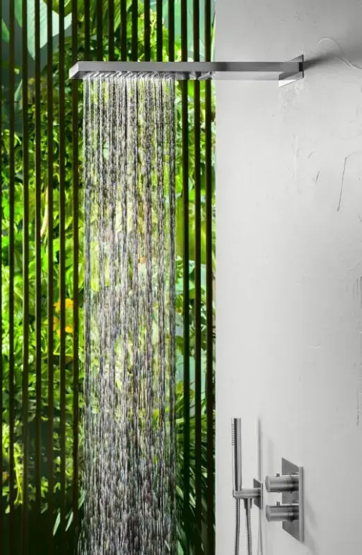 Ducha efecto lluvia SB Square 316 con conexión a pared y cascada Ducha PVD cobre 1208955330