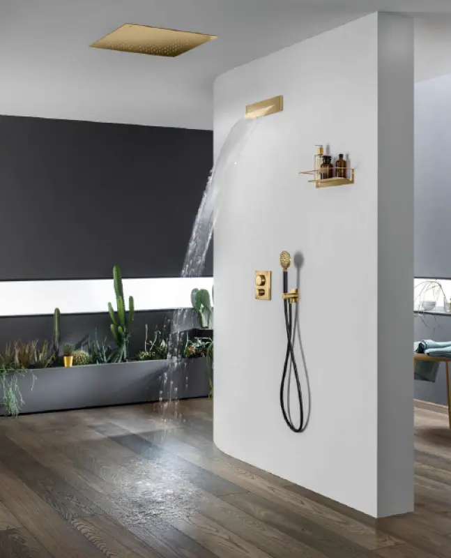 Caño de bañera SB Waterfall empotrado PVD gris plomo 1208955341