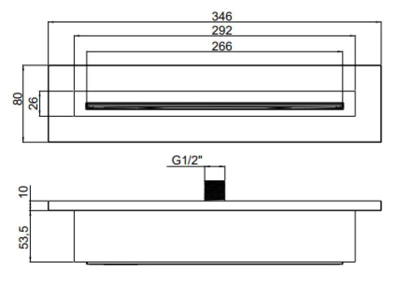 Caño de bañera SB Waterfall 316 empotrado totalmente en acero inoxidable 1208955342