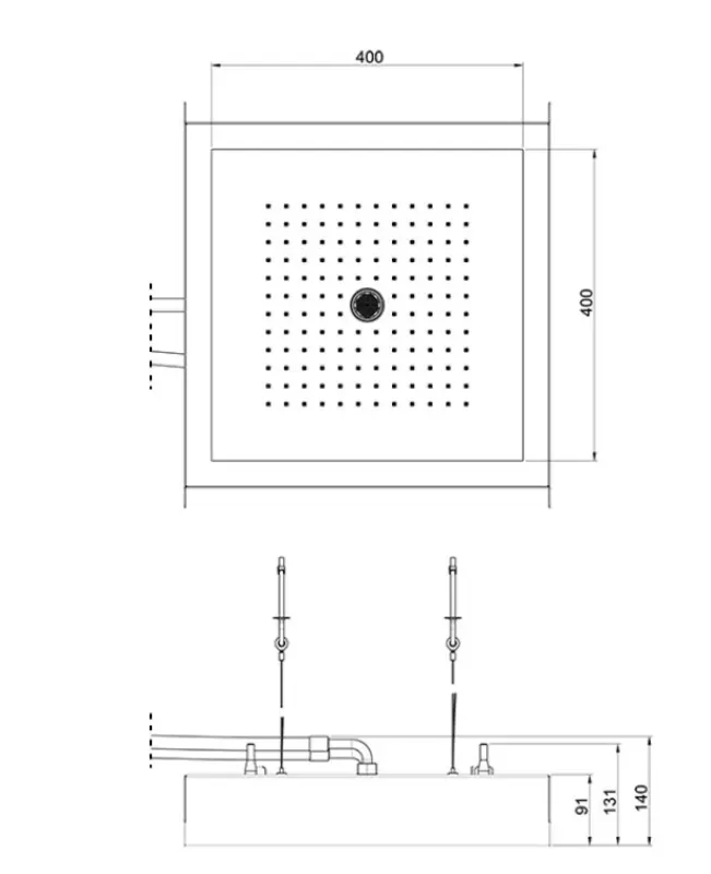 Ducha efecto lluvia SB Rainbow empotrada en el techo con iluminación completa de acero inoxidable 1208955373