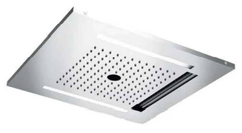 Ducha efecto lluvia SB Wire-Twist empotrada con iluminación cromoterápica totalmente de acero inoxidable 1208955376