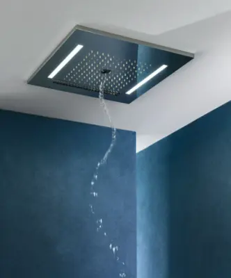 SB Wire-Twist Rain Shower Built-In with Chromotherapy Lighting PVD Copper 1208955380