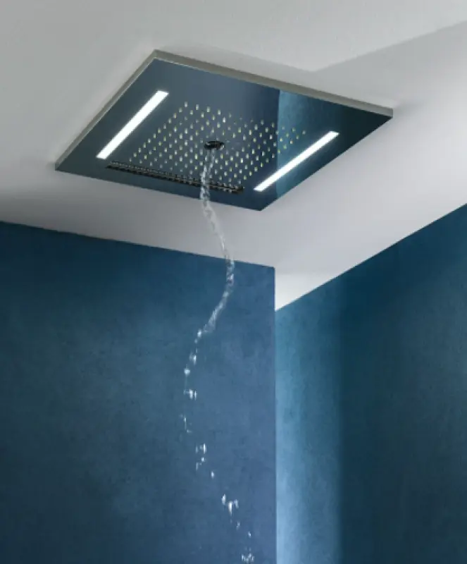 Ducha efecto lluvia SB Wire-Twist empotrada con iluminación cromoterápica PVD Cobre 1208955380