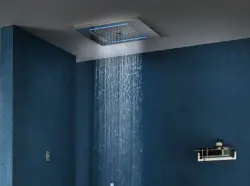 Ducha efecto lluvia SB Wire-Twist empotrada con iluminación cromoterápica PVD dorado 1208955381