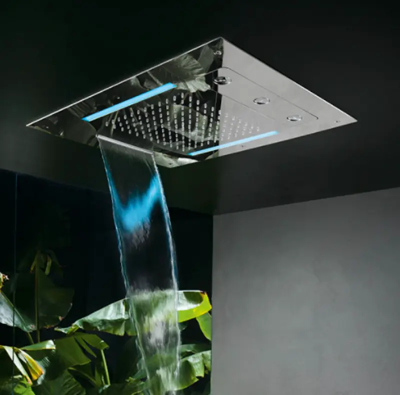 Ducha efecto lluvia SB Spin Temptation Cromoterapia empotrada  PVD dorado 1208955419