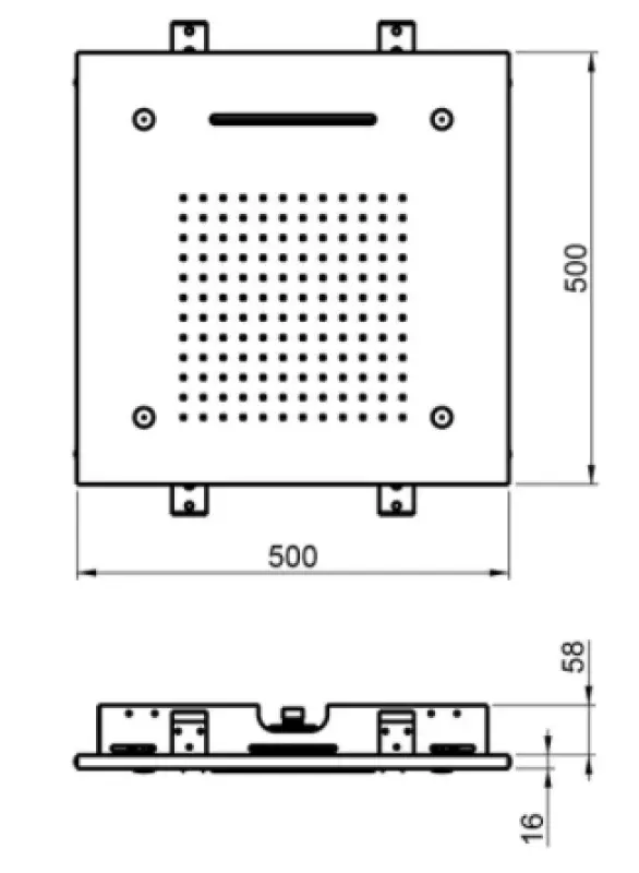 Ducha efecto lluvia SB cromoterapia empotrada 3 chorros 50x50 cm PVD dorado 1208955448