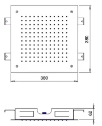 Ducha efecto lluvia SB Cromoterapia rectangular empotrada 2 rociadores Blanco Mate 1208955458