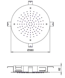 Ducha efecto lluvia SB Square Cromoterapia Empotrable Negro mate 1208955469