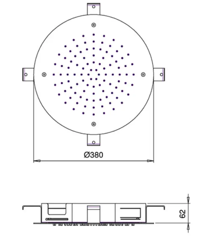 Ducha efecto lluvia SB Square Cromoterapia Empotrable PVD Gris Plomo 1208955472