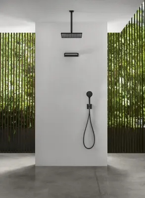 SB Rubinetterie Rain Shower Eco Air water-saving square rain shower matte white 20x20cm 1208955527
