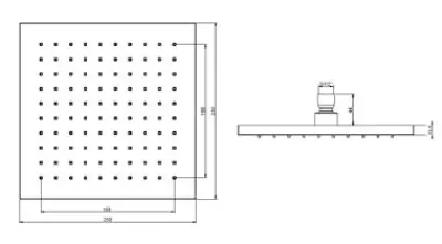 SB Rubinetterie Rain Shower Eco Air water-saving square rain shower matte white 25x25cm 1208955529