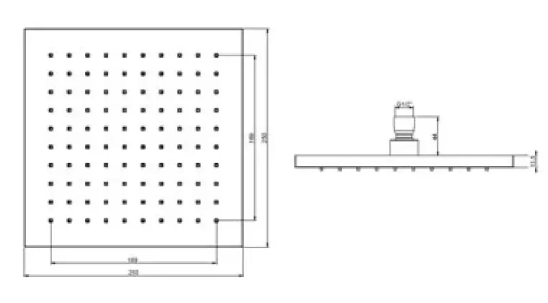 Ducha efecto lluvia SB Rubinetterie Eco Air cuadrada con sistema de ahorro de agua blanco mate 25x25cm 1208955529