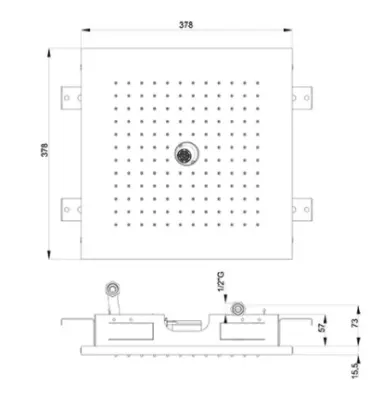 SB built-in Rain Shower with twist jet 38cm square full stainless steel 1208955626