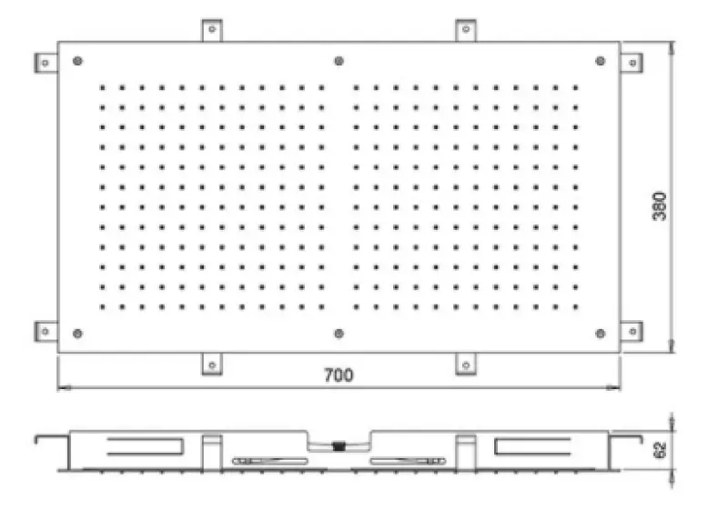 Ducha efecto lluvia SB Temptation rectangular empotrada 700x380mm totalmente en acero inoxidable 1208955699