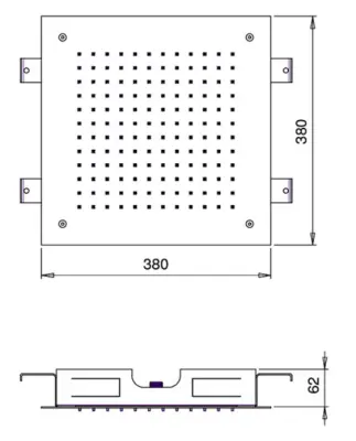 SB Temptation Built-in Square Rain Shower 38x38cm Matte Black 1208955761