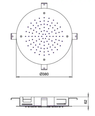 SB Round Temptation Built-in Rain Shower 38 cm PVD Copper 1208955802