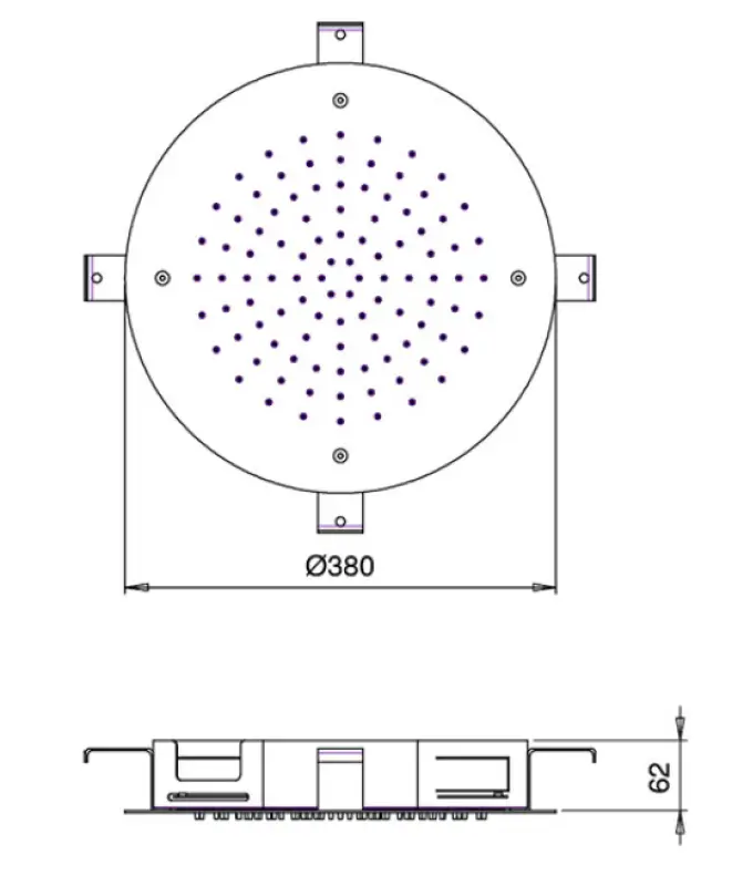 Ducha efecto lluvia SB Round Temptation empotrada 38 cm PVD color cobre 1208955802