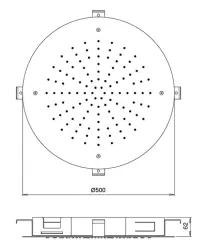 Ducha efecto lluvia SB Round Temptation empotrada 50 cm blanco mate 1208955807