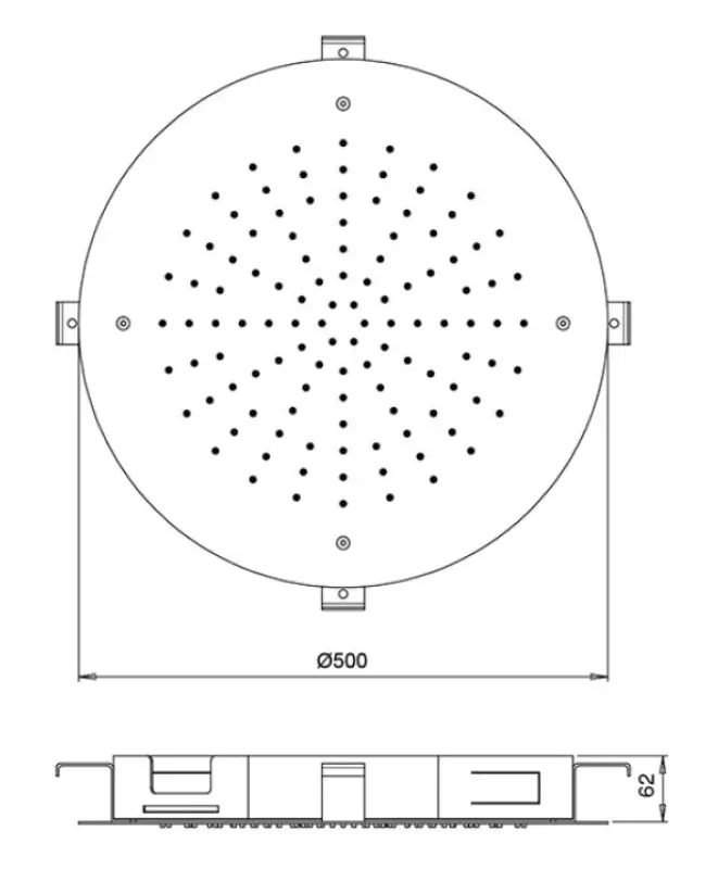 Ducha efecto lluvia SB Round Temptation empotrada 50 cm PVD gris plomo 1208955809