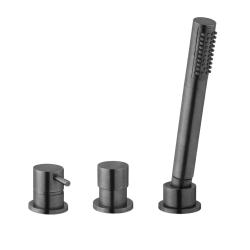 Mezclador de bañera Waterevolution Flow de 3 orificios para montaje en el borde de la bañera PVD Gun Metal T138GME