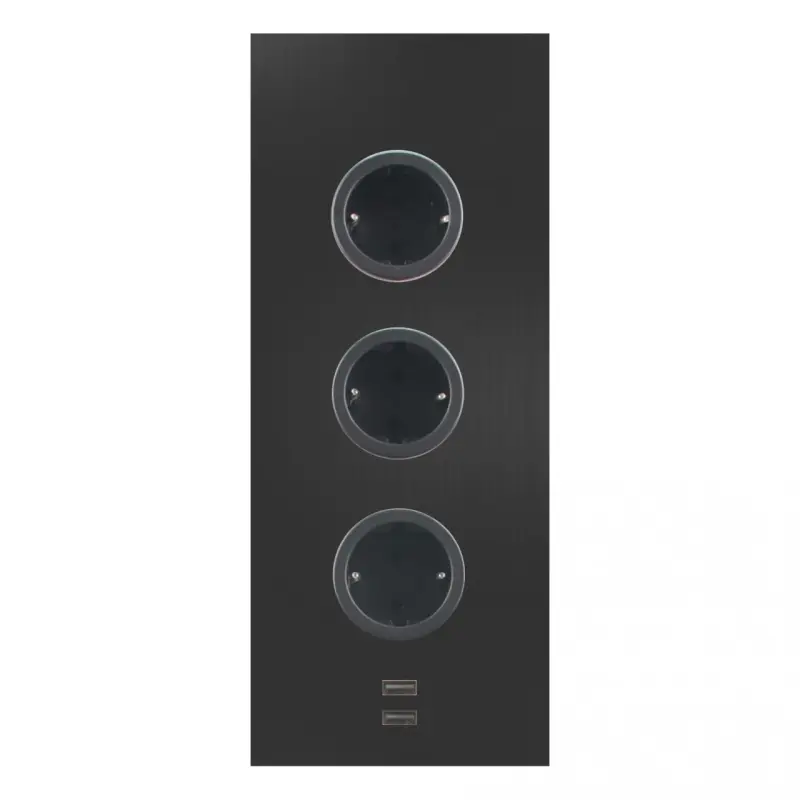 Indux Corner Toma de corriente con 3 enchufes, toma de tierra y cargador doble USB-A y C. Negro 1208955899