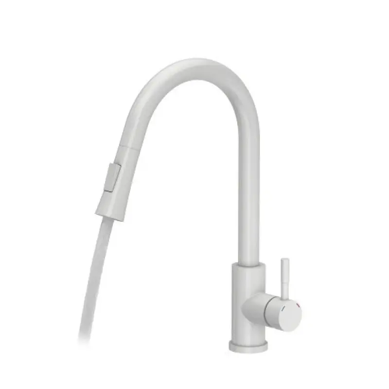 Mezclador de cocina Quadri Leeds con ducha extraíble con 2 posiciones blanco mate 1208955908