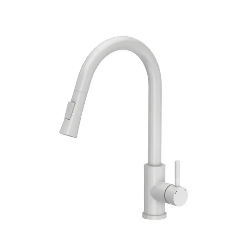 Mezclador de cocina Quadri Leeds con ducha extraíble con 2 posiciones blanco mate 1208955908