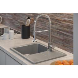 Mezclador de cocina Quadri Derby con caño flexible y ducha con 2 tipos de chorro acero inoxidable 1208955916