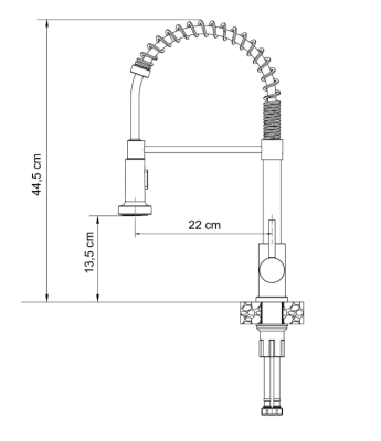 Quadri Derby kitchen mixer tap with flexible spout and dual-spray shower in matte black 1208955917