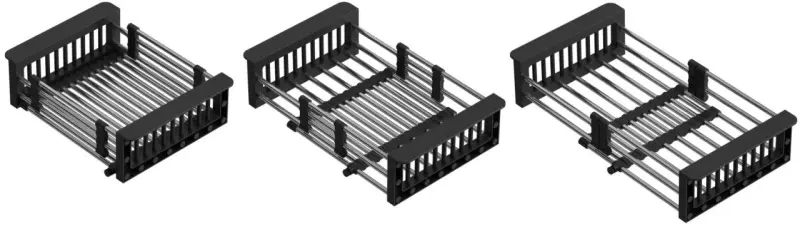 Bandeja o cesta para residuos Quadri Universal de acero inoxidable con negro de 22,5cm de ancho 1208956037