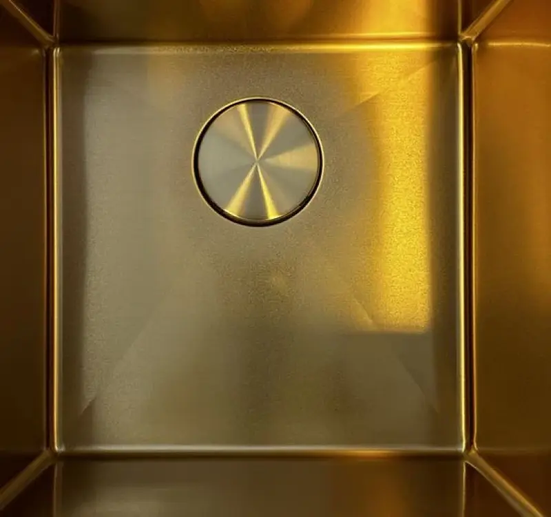 Tapa de desagüe Quadri, tapón de rejilla pvd dorado para fregadero 11,5cm 1208956040