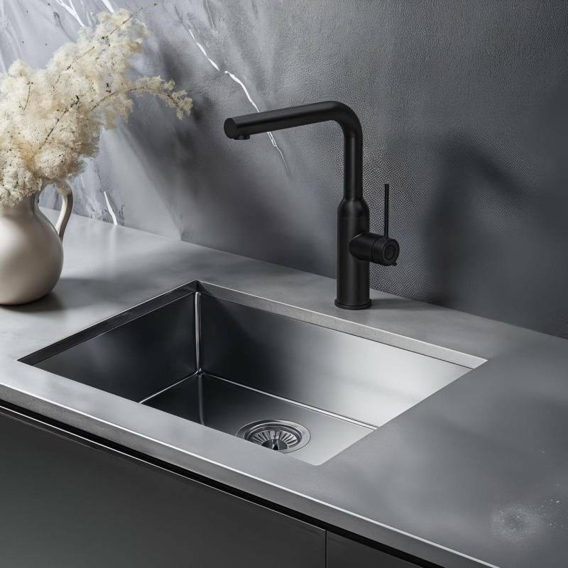 Mezclador de cocina Quadri Stamford con caño extraíble negro mate 1208956082