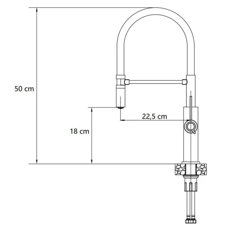 Quadri Retford Grifo de Cocina Negro con Acabado Dorado y Caño Flexible Negro 1208956092