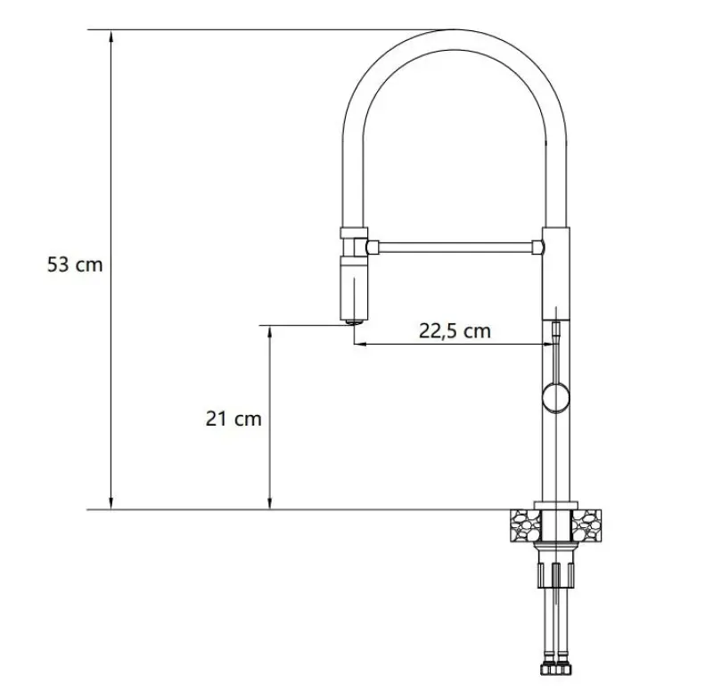Grifo mezclador de cocina Quadri Brighton negro mate con caño flexible negro 1208956103