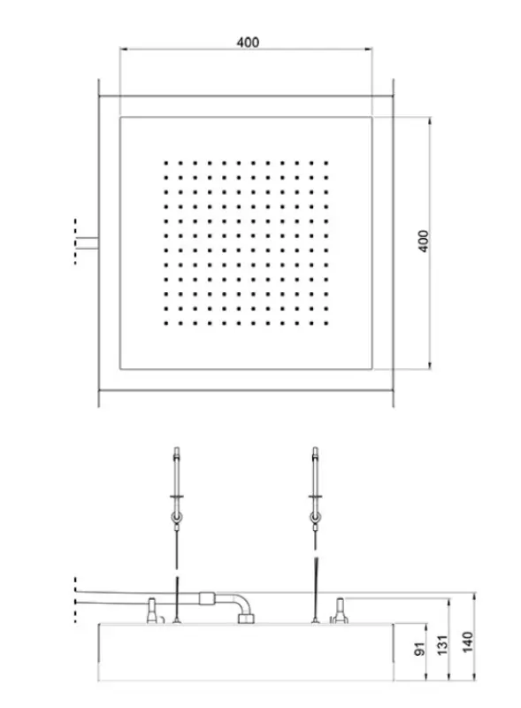 Ducha efecto lluvia SB Rainbow empotrada en el techo con iluminación de cromoterapia totalmente en acero inoxidable 1208956230